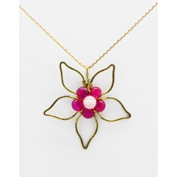 Collana fiore fucsia con...