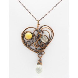 Cuore collana corta in rame...